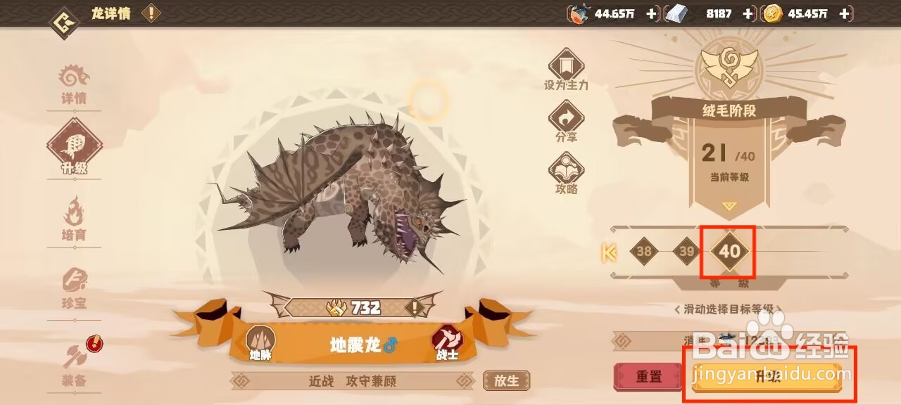 驯龙高手旅程地震龙怎么升到40级？