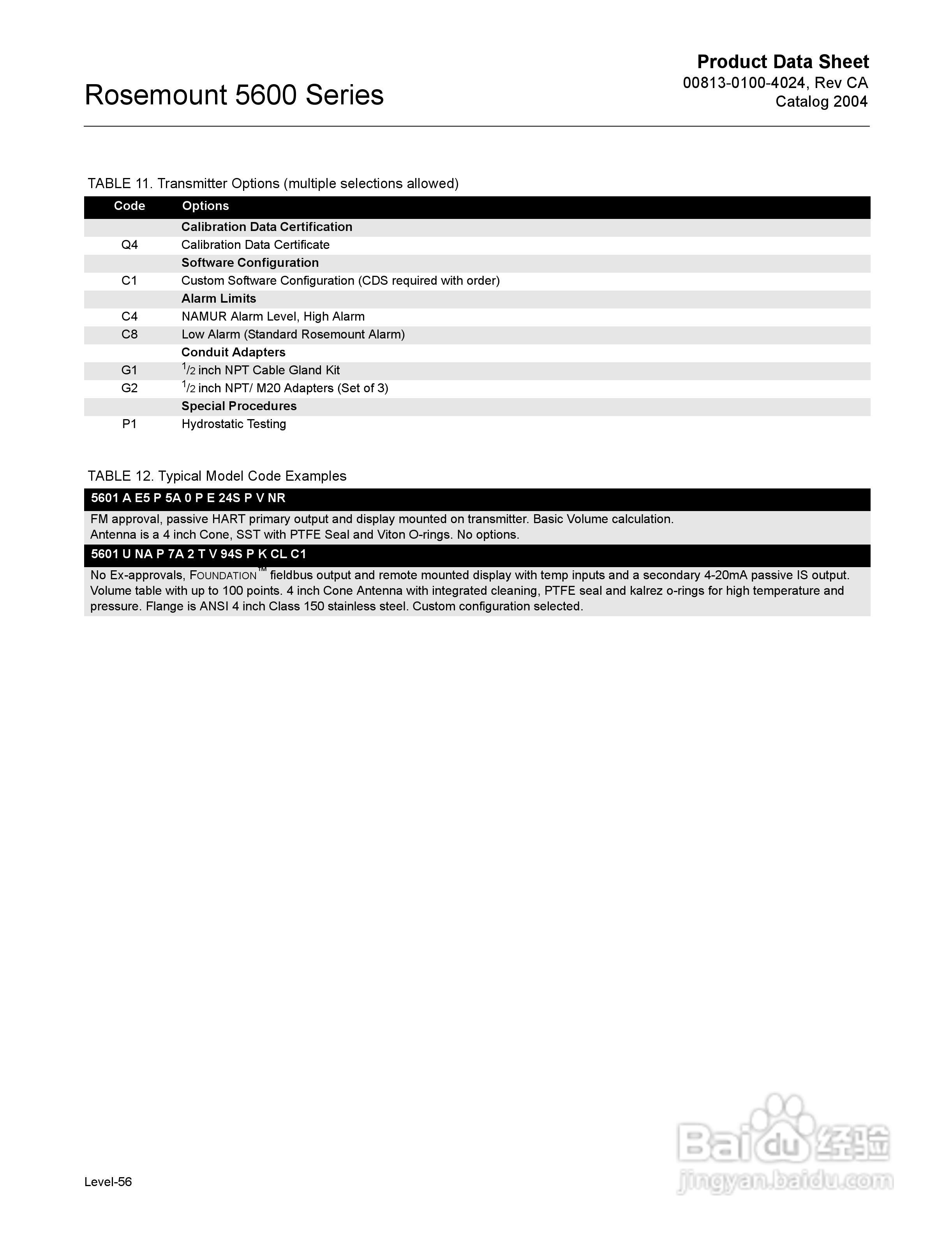 罗斯蒙特5600雷达液位变送器说明书:[2]