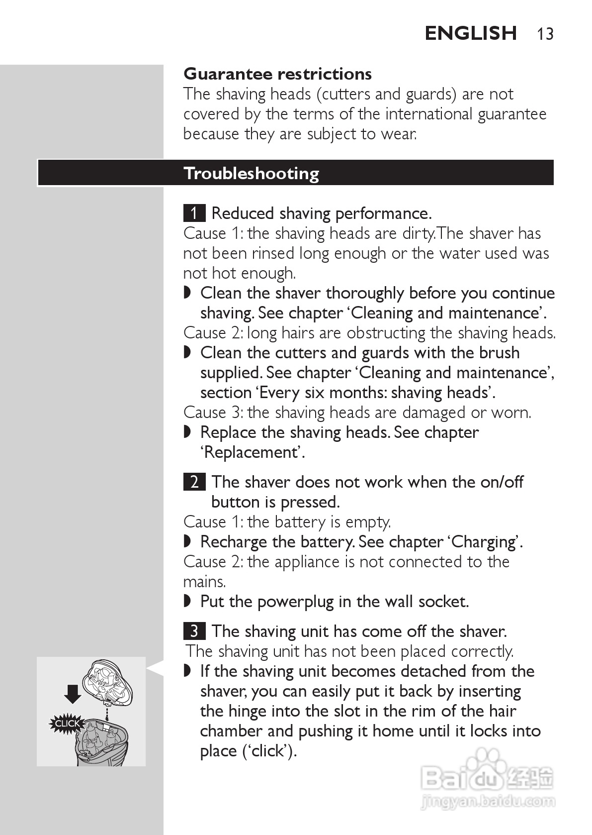 PHILIPS HQ7140电动剃须刀使用说明书:[2]