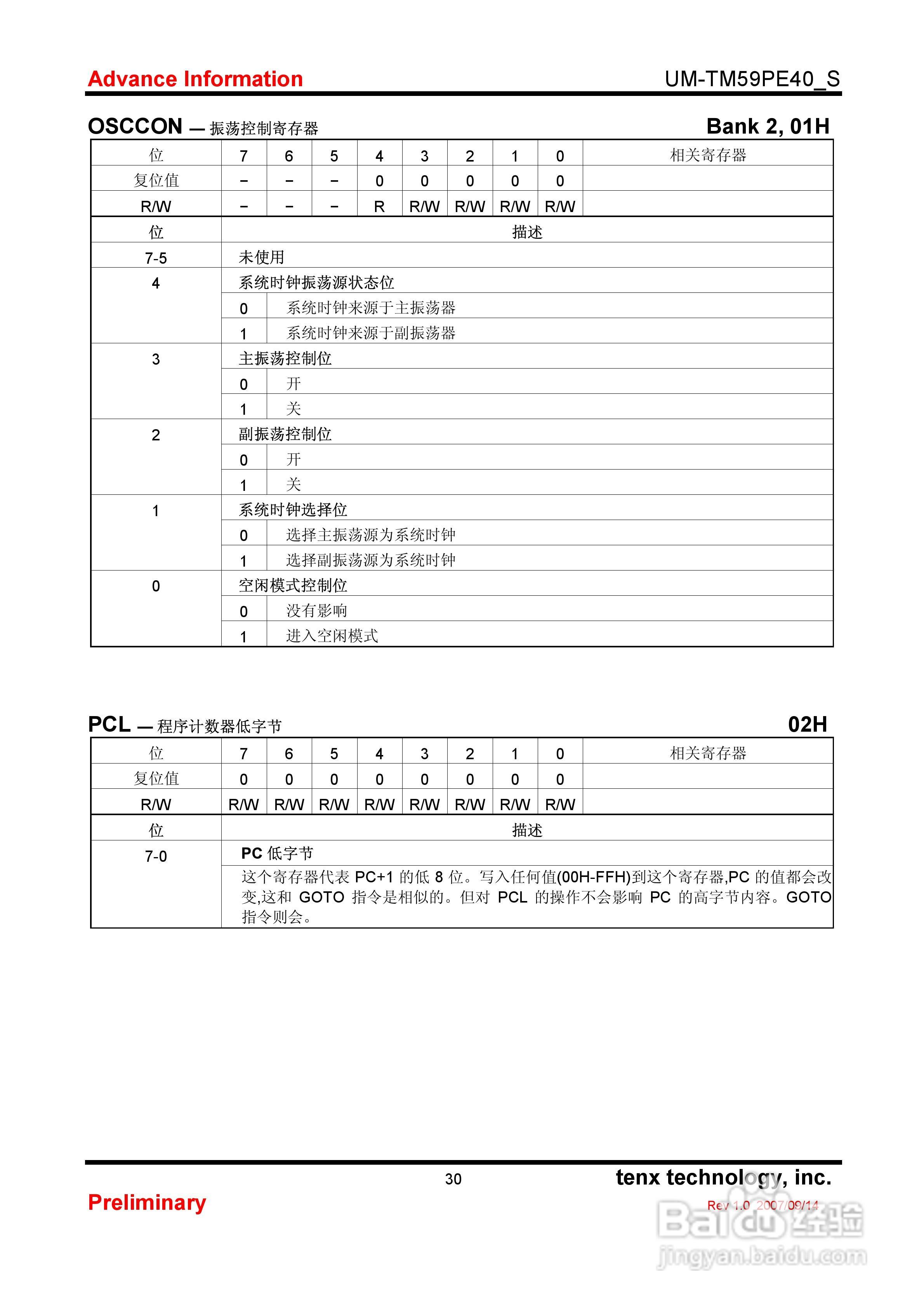 TM59PE 40 8-Bit微控制器使用手册:[4]