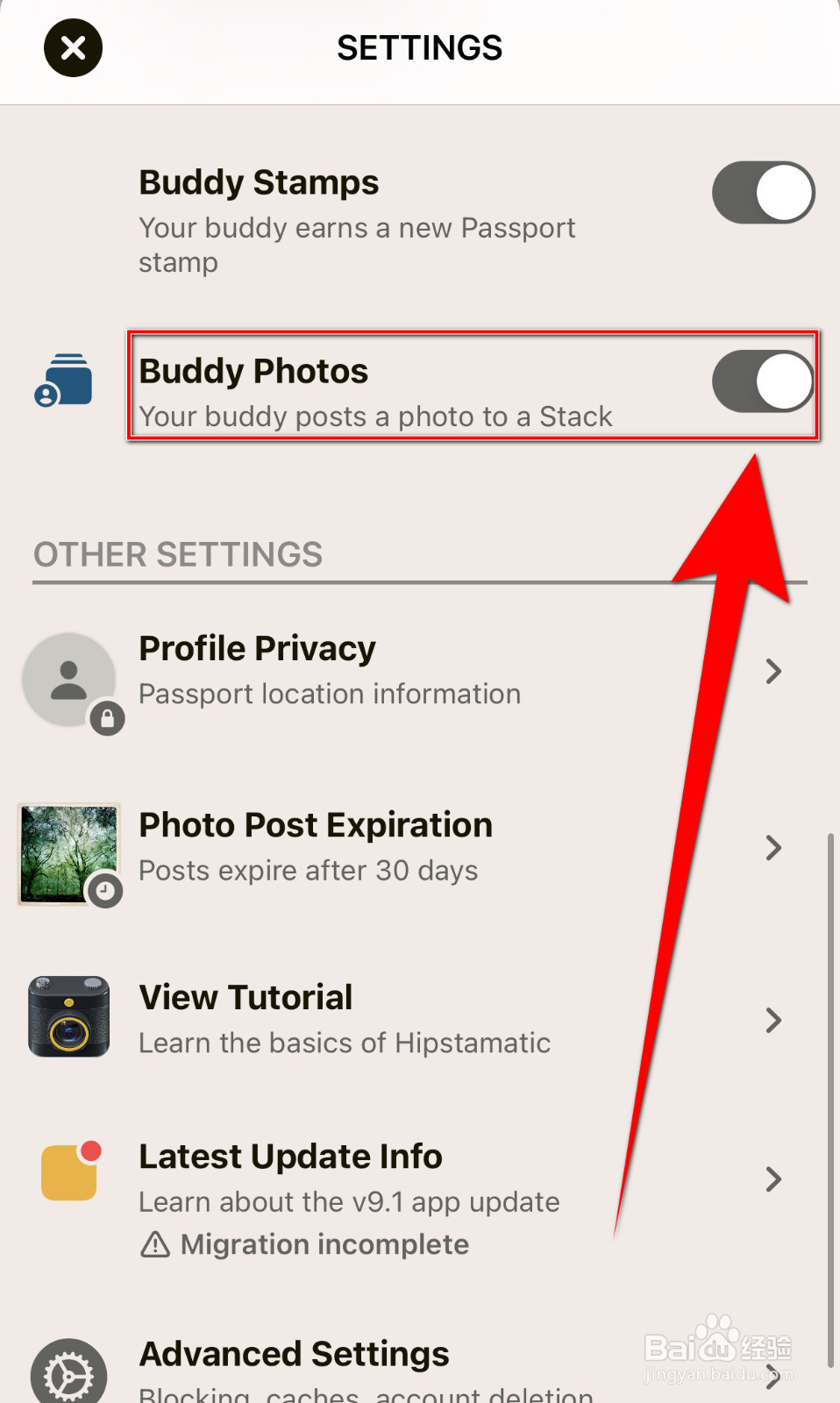 Hipstamatic怎么开启Buddy Photos