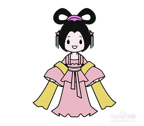 古代美女貂蝉的简笔画