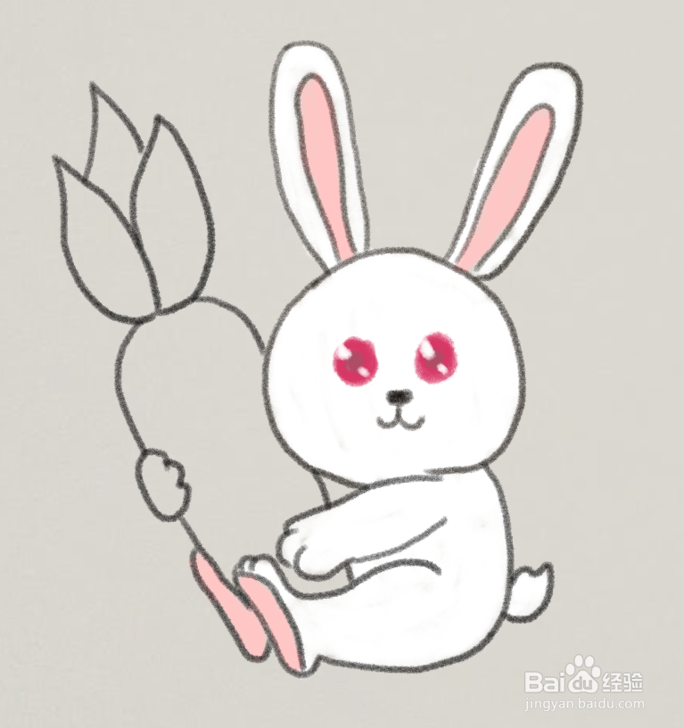 抱萝卜的兔子怎么画