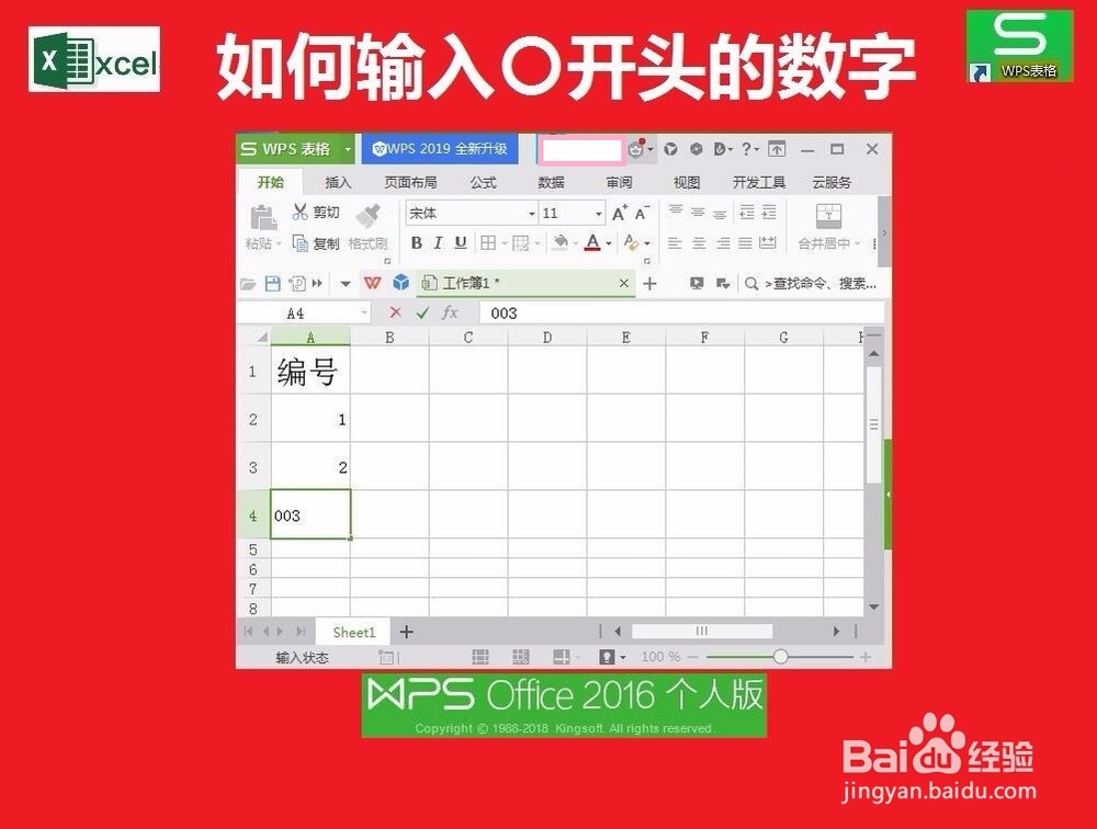 单元格中怎么输入0开头的数字?