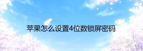 苹果怎么设置4位数锁屏密码