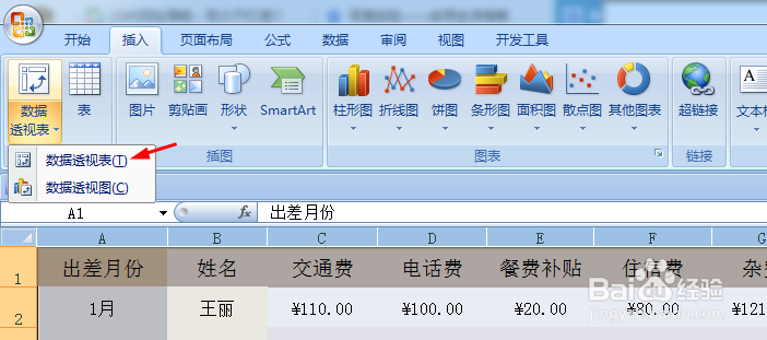 教你在Excel表格中创建数据透视表