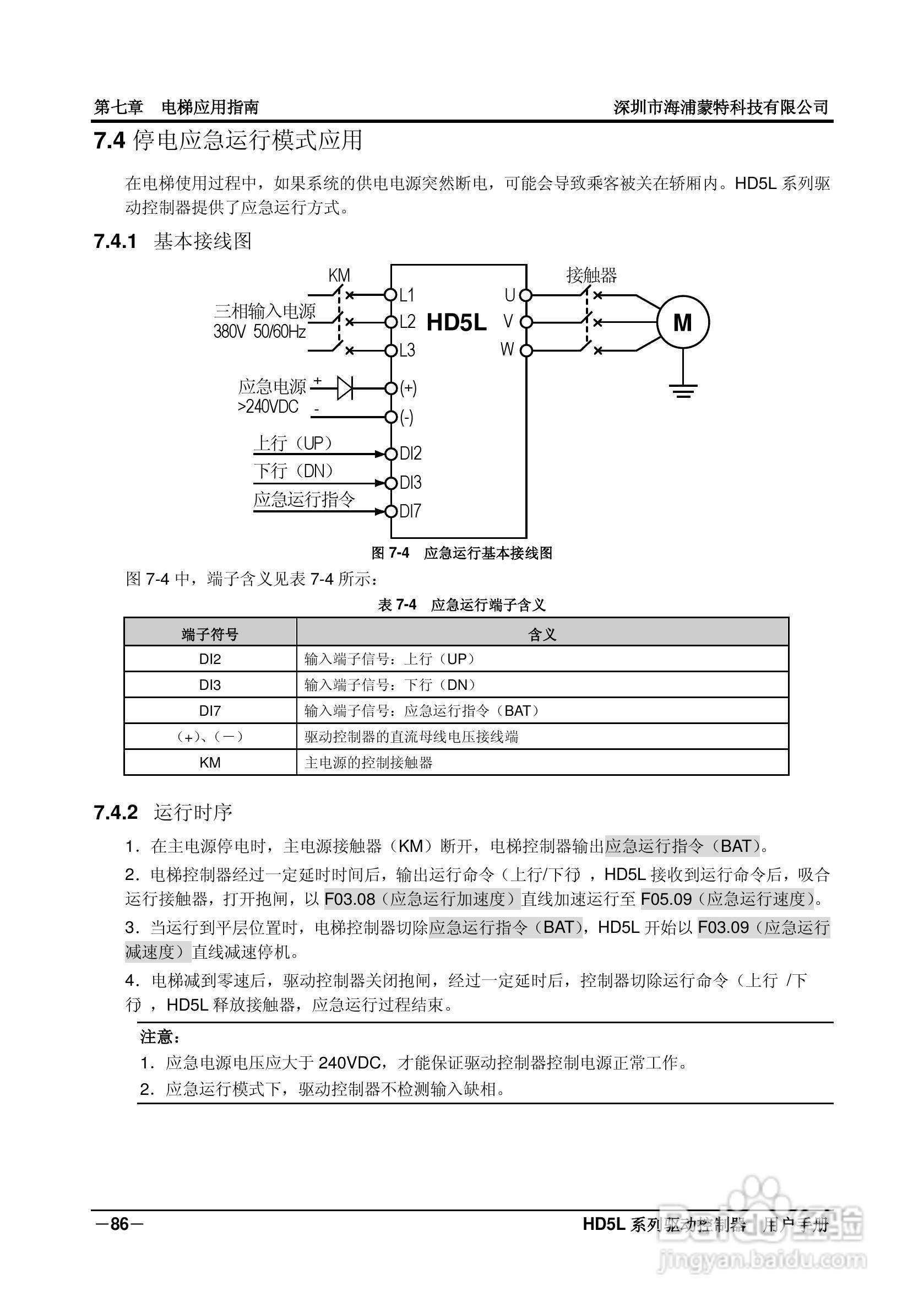 海浦蒙特HD5L-4T045电梯专用驱动控制器用户手册:[10]