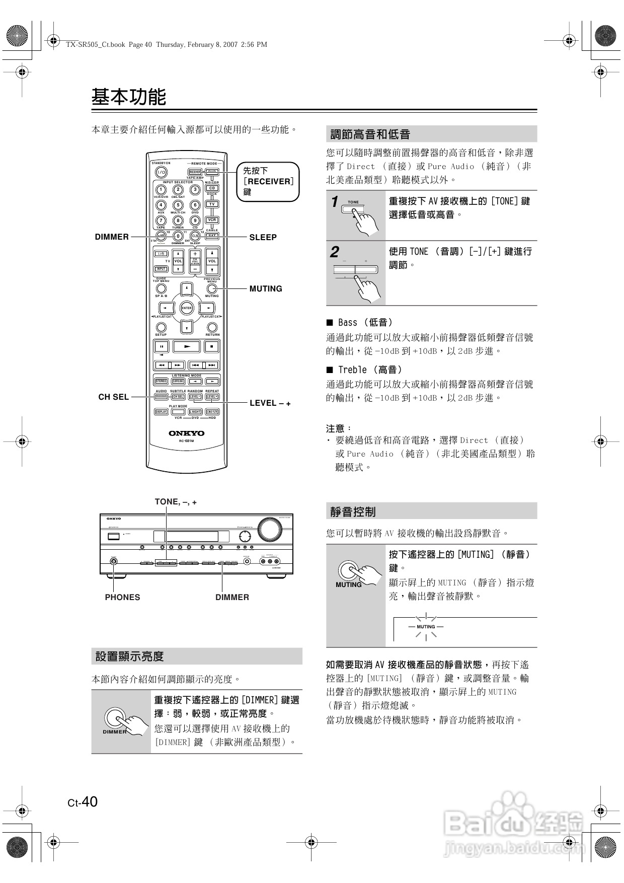 安桥TX-SR505型影音扩大机使用说明书:[2]