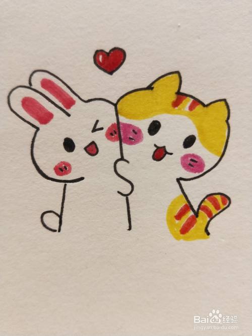 怎样画简笔画 爱的抱抱 百度经验