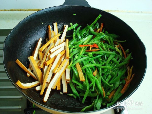 扁豆炒香干的做法