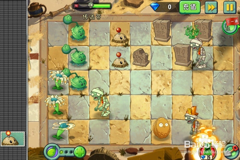 植物大战僵尸2:第4关的岔路口(神秘埃及)