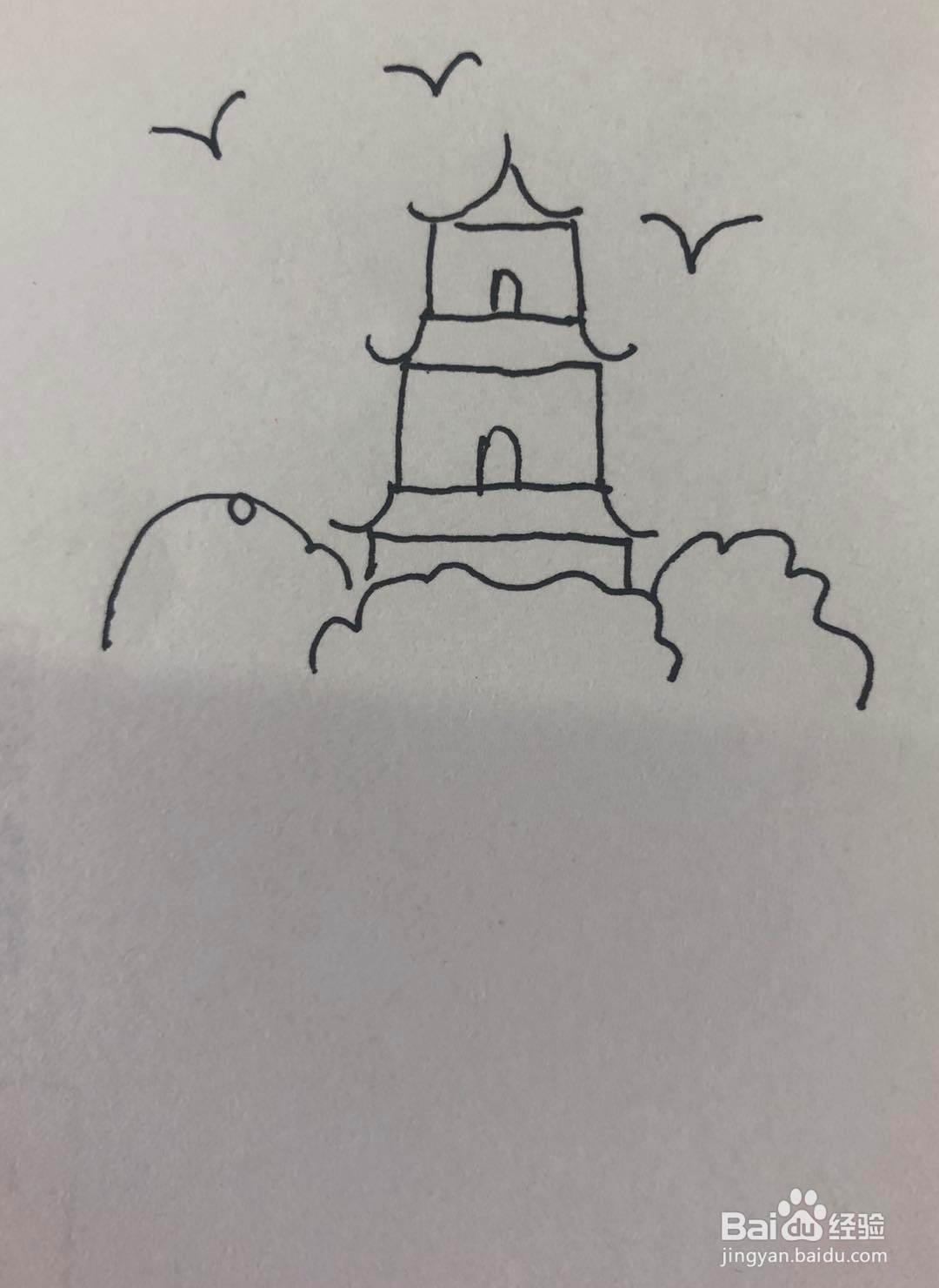岳阳楼简笔画