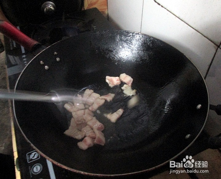 家常小菜“白菜苔梗炒五花肉”的做法