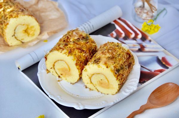 海苔木鱼花蛋糕卷