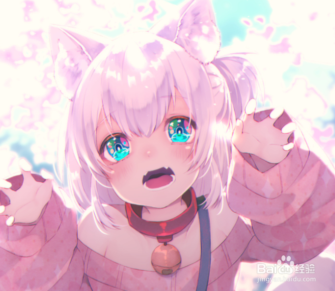 二次元猫耳怎么画