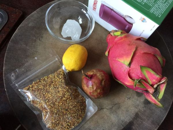 柠香火龙百香果茶