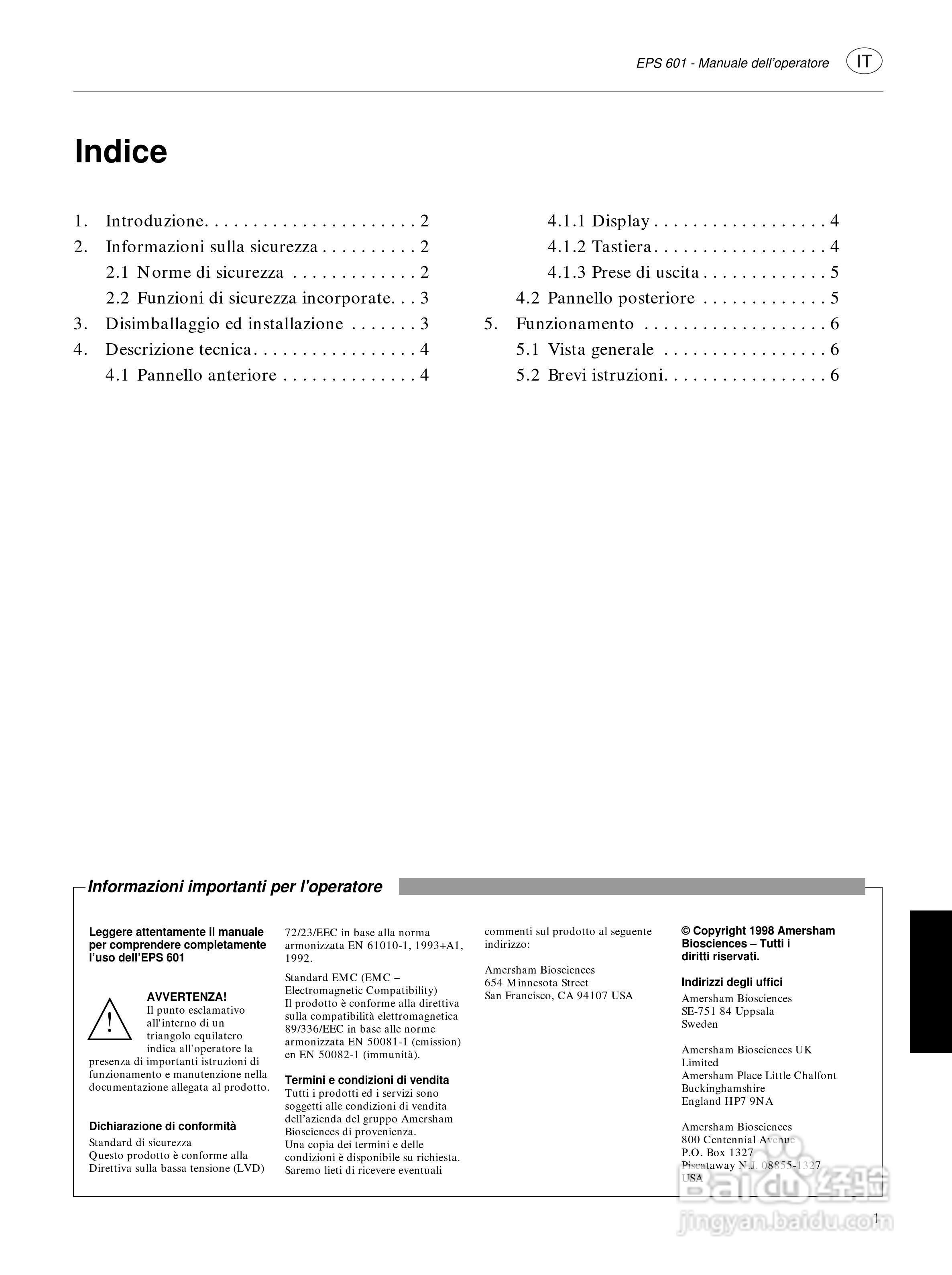 Amersham-eps601电源使用说明书:[5]