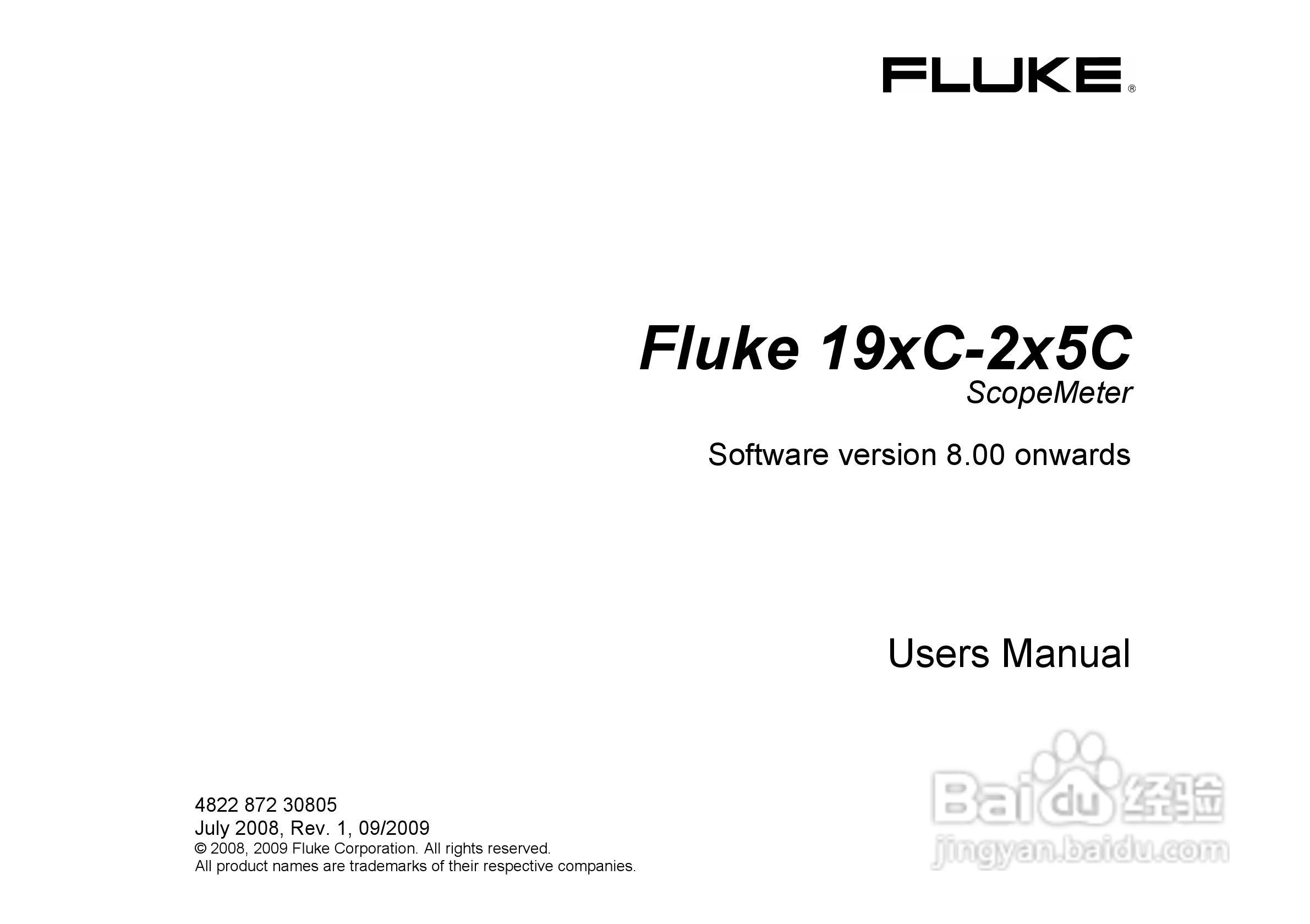 福禄克Fluke 225C彩色示波表使用说明书:[1]
