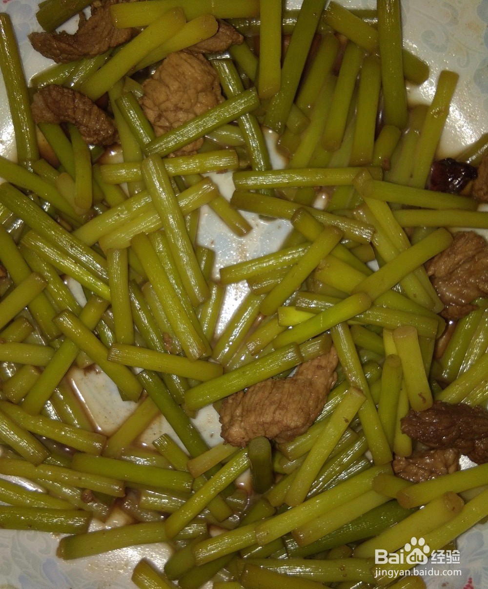 蒜苔炒肉丝的做法