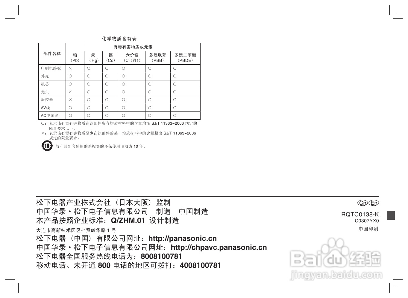 松下DVD-S825 DVD播放机使用说明书:[2]