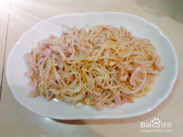 怎么做绿豆芽炒肉丝儿