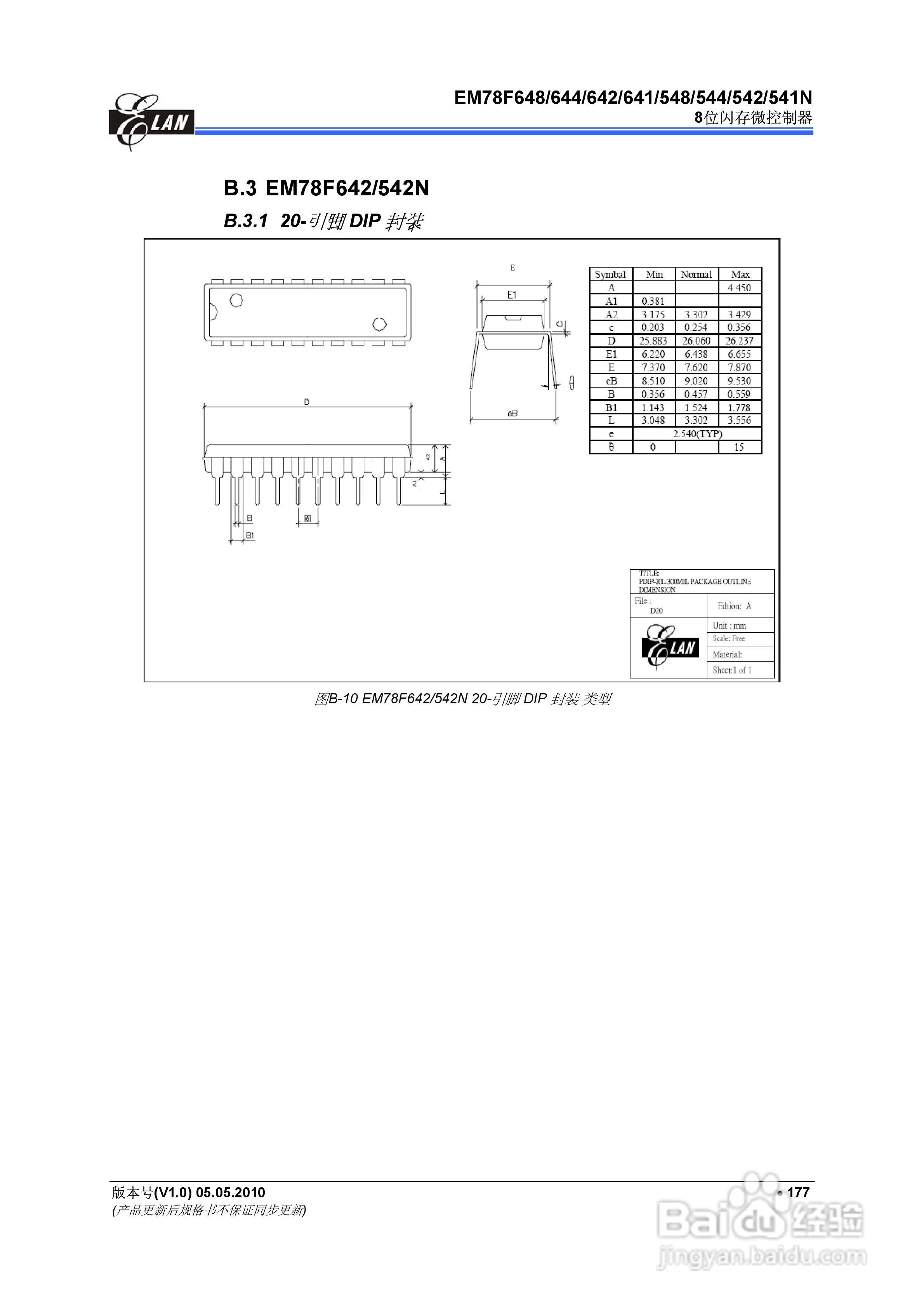 EM78F 8位闪存微控制器说明书:[19]