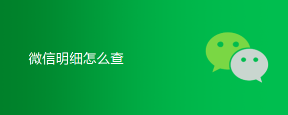 <b>微信明细怎么查</b>