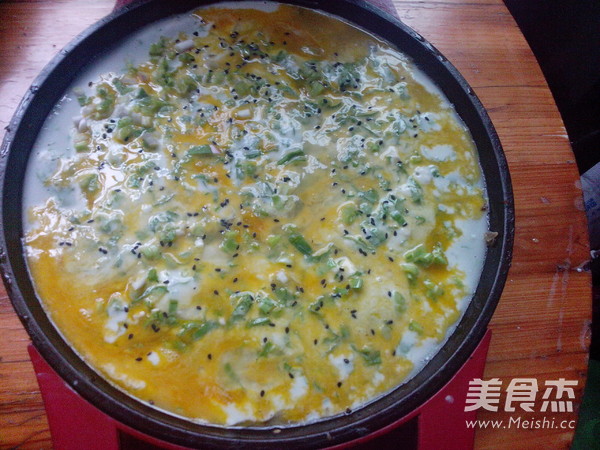 青菜鸡蛋饼的做法