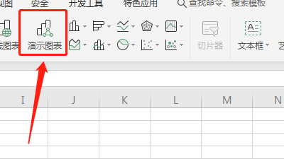 怎样在excel中去找到演示图表呢