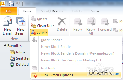 如何阻止Outlook 2010上的垃圾邮件？
