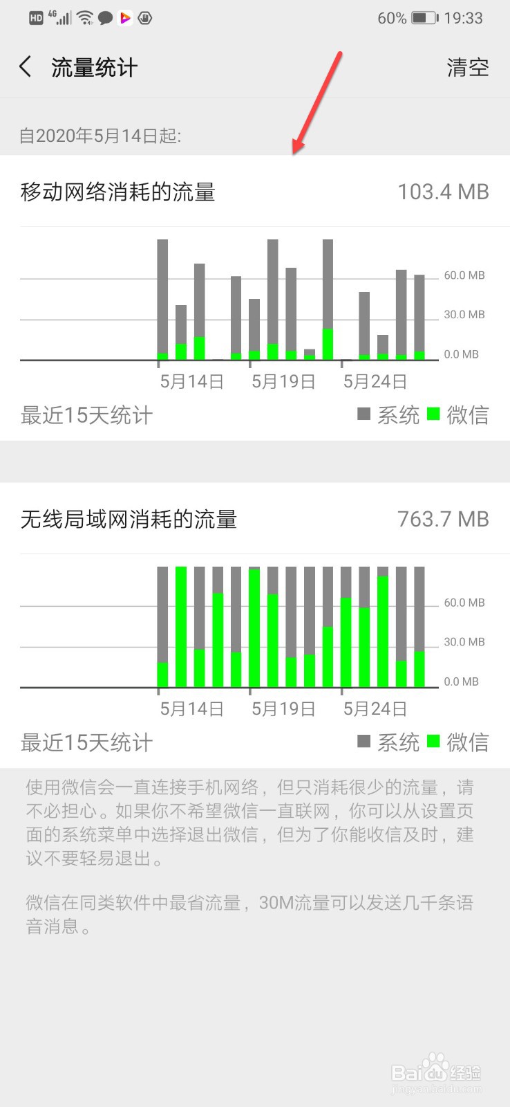 如何查看手机微信使用流量情况