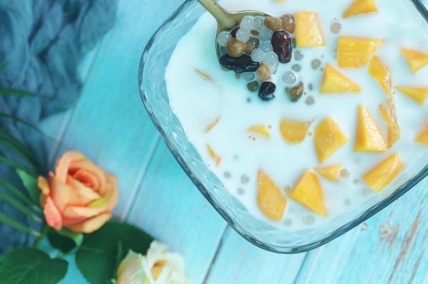 珍珠西米蜜豆椰汁