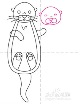 如何画一对水獭