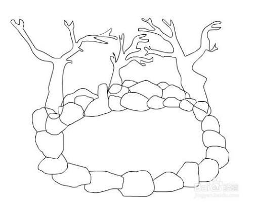 flash绘制一个温泉的卡通背景