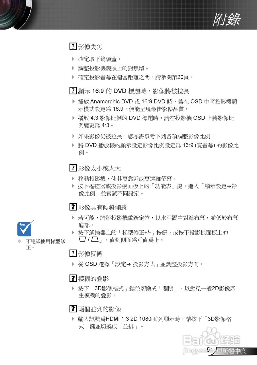 奥图码3DW1投影机使用说明书:[6]
