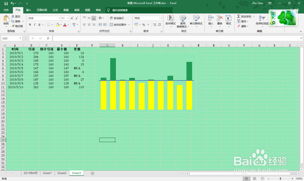 Excel双色柱形图