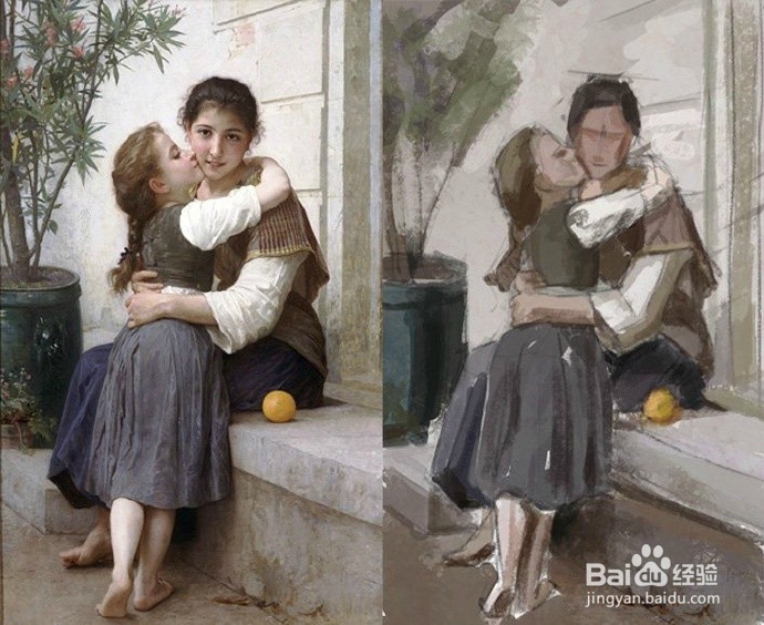 人体艺术油画手绘过程图，一步步教你画人体油画