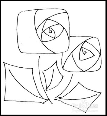 怎样画简笔画（花卉）：[4]玫瑰3