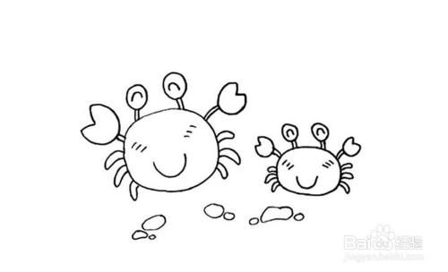 螃蟹的儿童卡通简笔画教程