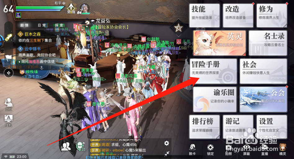 天谕手游冒险等级怎么看