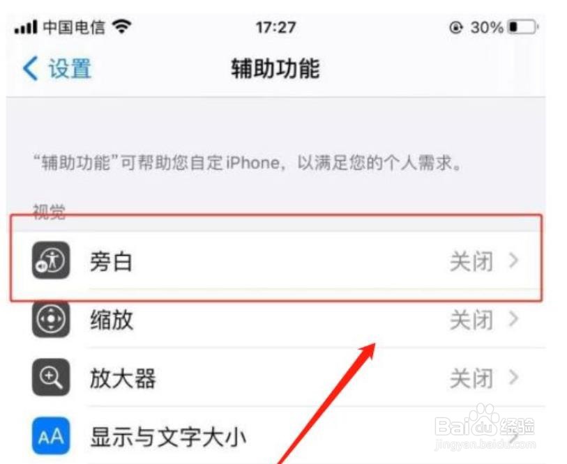 苹果手机怎么设置盲文自动前进速度