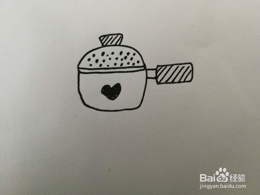 简笔画小奶锅