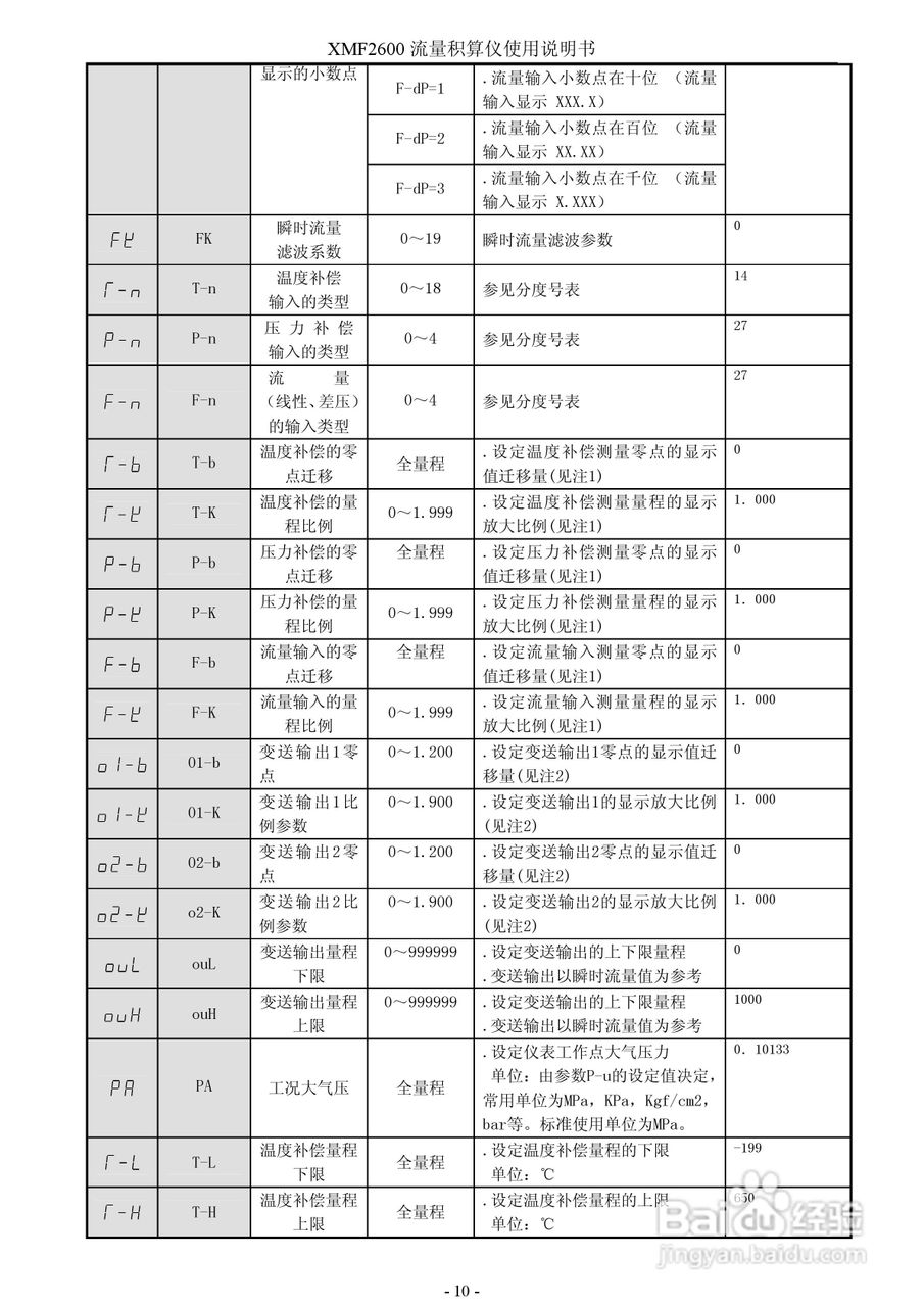XMF2600流量积算仪使用说明书:[1]
