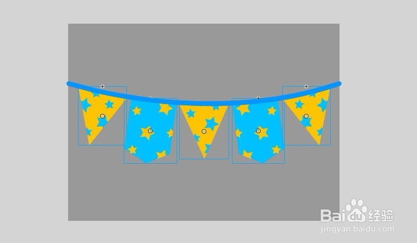 Flash如何制作彩旗展开动画