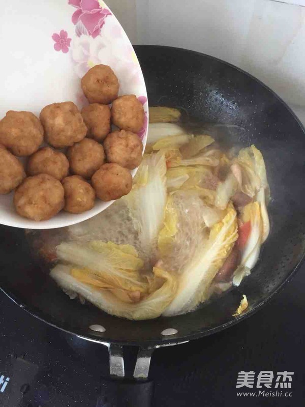 白菜粉丝焯肉丸