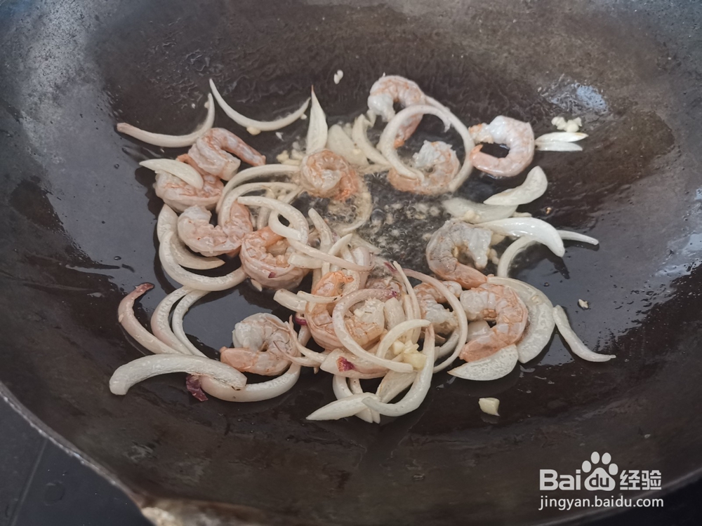 青虾仁炒金针菇