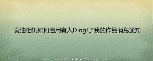 黄油相机如何启用有人Ding!了我的作品消息通知
