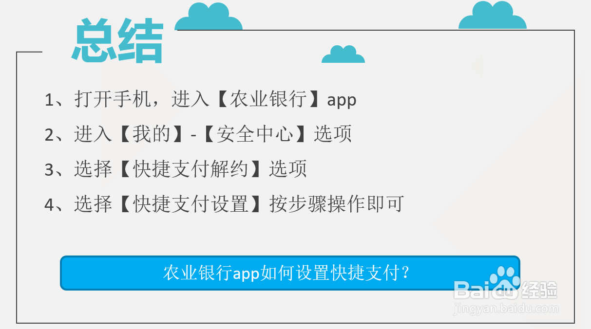 农业银行app如何设置快捷支付？