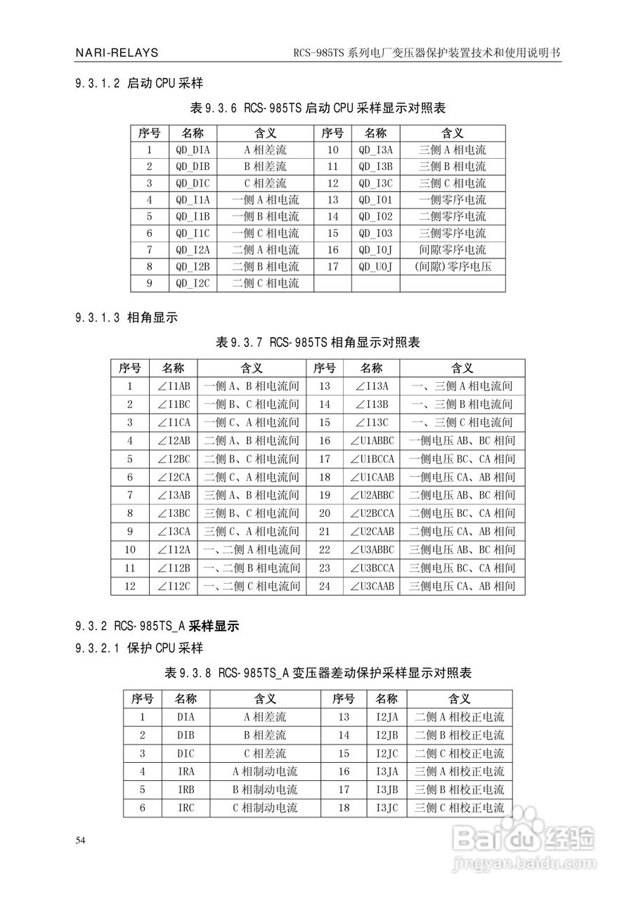南瑞RCS-985TS_B电厂变压器保护装置使用说明书:[6]