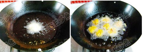 油炸双色素丸子